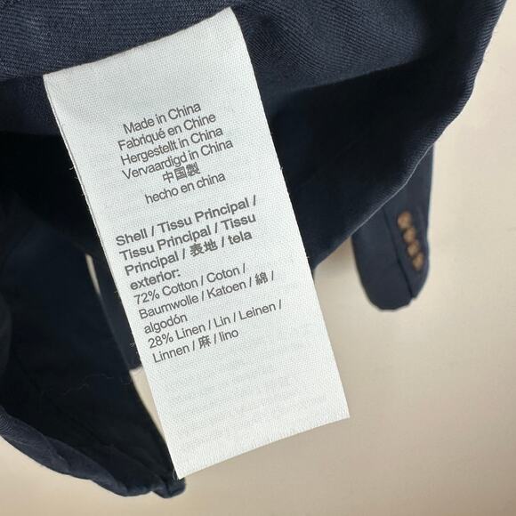 J.Crew Garment Dyed Cotton Linen Chino Suit Jacket Navy Classic Mens US 42 NWT - Picture 14 of 15